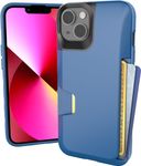 Smartish® iPhone 13 Wallet Case - Wallet Slayer Vol. 1 [Slim + Protective] Credit Card Holder - Drop Tested Hidden Card Slot Cover Compatible with Apple iPhone 13 - Blues on The Green