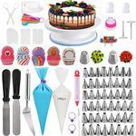 Yofuly Cake Decorating Kit Tools, 322PCS Icing Tips and Piping Bags with Pattern Chart & E.Book -Straight and Angled Spatula and Other Baking Set Supplies