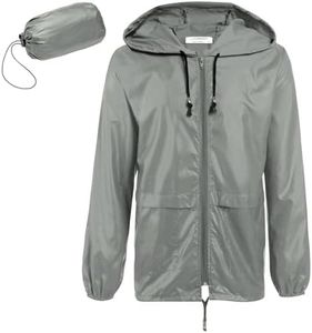 COOFANDY Mens Packable Rain Jacket Waterproof Running Jacket