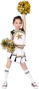 LOLANTA Teen Girls Cheerleader Outfit Cheer Uniform Fun Varsity Brand Youth Black, 14-16
