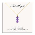 SmileBelle Amethyst necklace purple beaded necklace healing crystal necklace for women, crystal pendant necklace as healing gifts gemstone necklaces spiritual jewelry for girls