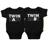 Pranawan Clothing Baby Twin A Twin B Romper 0-12 months UNISEX Black