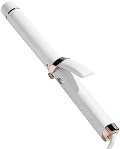 T3 Curl ID 32 mm Digital Ceramic Curling Iron with Smart Touch Interface & Interactive HeatID Technology for Automatic Heat Setting Personalization - Shiny Smooth Curls that Last, White & Rose Gold