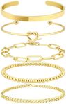 Dainty Gold Bangle Bracelets for Wo