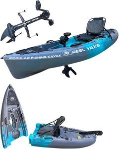 Reel Yaks Raptor Modular Fishing Kayak - Propeller Drive, 9.5ft, 380 lbs Capacity, Cyan Gray - Pedal Fishing Kayaks for Adults & Youth, Sit on Top, Compact Storage, Lightweight, Easy Transport