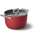Smeg Red 8-Quart 10-Inch Casserole Dish with Lid