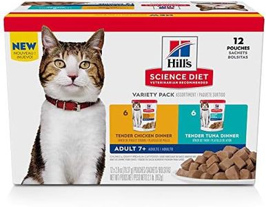 Hill's Science Diet Senior 7+ Chicken, Tuna and Ocean Fish Wet Cat Food Variety Pack, 2.8 oz., Count of 12