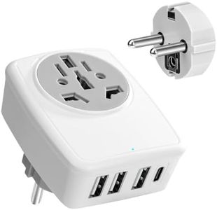 Adaptador Enchufe Americano a Español Adaptador Enchufe Universal a Europeo con 3 Puertos USB y 1 Tipo C para USA Reino Unido Europa Canada a España Tipo E/F