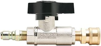 MTM Hydro Veloci 3/8" Plated Brass Ball Shut Off Flow Control Valve with Quick Couplers for Pressure Washer Attachments and Spray Guns, High Pressure, 3000 PSI