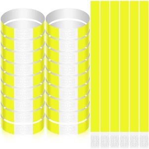 Harrycle 600 Piezas Pulseras Festivas Pulseras de Entrada Impermeables Banda de Muñeca de Evento Ligeras Papier Kontrollbänder für Veranstaltungen para Fiestas Discotecas Parques Acuáticos (Amarillo)