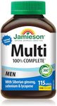 Jamieson 100% Complete Multivitamin for Adult Men, with Siberian Ginseng, Selenium & Lycopene