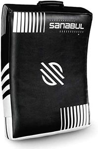 Sanabul Lab Series Striking Punch Shield | High-Performance Kickboxing Karate Martial Arts Muay Thai Taekwondo Kick Pads | Sparring Kicking Pad (Black/White, Standard)