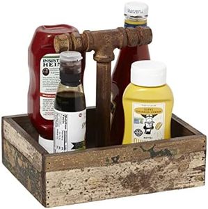 G.E.T. CAD1-RWD Reclaimed Wood Table Top Condiment / Drink Caddy, 9" x 7",Brown