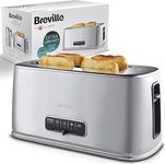 Breville Edge Silver 4-Slice Toaster with Extra Long Slots and High-Lift | Brushed Stainless Steel [VTR023]