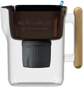 Epic Nano | Water Filter Pitchers for Drinking Water | 10 Cup | 150 Gallon Filter | Gravity Water Filter (Black & Bamboo)