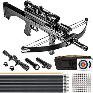 XGeek Hunting Crossbow, 100 Lbs Draw Weight, 240 FPS, Complete Set for Hunting and Fishing