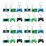 CheeseandU 24Pcs Video Game Keychain, Mini Game Controller Key Ring Game Handle Keychain Pendant for Game Party Favors Supplies Birthday Baby Shower Toy Gift