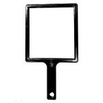 Scarlet Line Professional Square One Sided Large Hand Mirror, Vanity Mirror for Makeup, Salon Barber Hairdressing Big Mirror with Plastic Handle