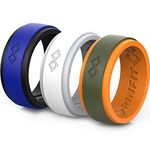 Rinfit Silicone Rings for Men - Mens Silicone Wedding Bands - Infinity Ring with 2 Layers of Silicone - Rubber Wedding Rings for Men - Rubber Rings Men - RinfitAir Collection - Set #5 - Size 11