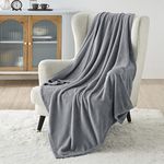 Bedsure Fleece Throw Blanket for Couch - Grey Throw Blankets, Lightweight Fuzzy Cozy Soft Plush Warm Blankets and Room Decor Throws for Sofa, 50x60 inches