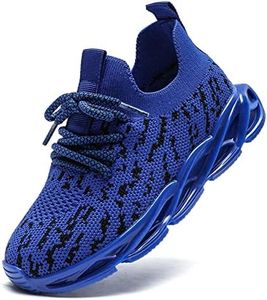 DADAWEN Boys Girls Lightweight Breathable Sneakers Kids Tennis Shoes Athletic Running Shoes for Toddler/Little Kid Blue US Size 5 M Toddler