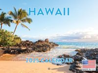 Hawaii Calendar 2025 Hawaiian Tropical Beach Maui Kauai Monthly Wall Calender 12 Month | Made In The USA