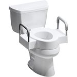 Bemis Rise 4.5" Raised Toilet Seat with Handles, Toilet Seat Riser for Seniors with Secure Hinges, Fits Round and Elongated