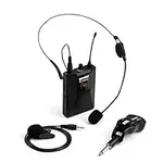 Gemini Sound GMU-HSL100 Professional Wireless Headset Lavalier Rechargeable Battery Powered Microphone with Instant Plug & Play Connectivity for DJ's, Singers, Public Speakers with Body Pack
