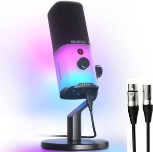MAONO USB/XLR Dynamic Microphone for Gaming Podcast,Computer PC Microphone RGB, Mute Button, 48kHz/24bit Podcasting Desktop Mic Kit