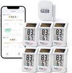WiFi Thermometer Mini Hygrometer with Gateway 7 Pack,Solar Remote Sensor | Guest Mode App Access,Smart APP Alert, Solar Assist with Battery Backup,2 Years Data Storage & Export, 2.4G Wi-Fi only