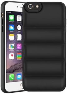 Amazon Brand - Solimo Rubber Puffer Case Camera Protection Soft Back Cover for Apple iPhone 6 Plus|Apple iPhone 6S Plus -Black
