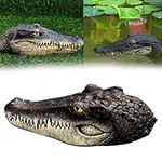 Floating Alligator Head Garden Statue,Fake Gator Head Decoy for Pool,Resin Crocodile Head Sculpture Outdoor Decor for Pond, Swimming Pool, Patio, Lawn, Yard Ornaments(Brown)