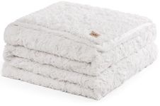 UGG Faux Fur Blanket for Double Bed/Queen-Size Bed, Double-Sided, Soft, Warm, Large Throw for Couch, Washable, Double Bed or Queen Size Bedding, Luxurious Bedroom Decoration, 90x90 inches
