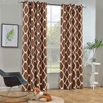 Melodieux Moroccan Fashion Room Darkening Blackout Grommet Top Curtains for Living Room, 52 by 84 Inch, Brown (1 Panel)