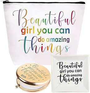 Beautiful Girl You Can Do Amazing Things, Inspirational Gifts for Women, Amazing Gifts for Teen Girls, Beautiful Gift Makeup Bag, Inspirational Jewelry Dish, Amazing Mirror, Amazing Things for Girls