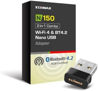 Edimax *New* 2-in-1 Wi-Fi 4 + BLE Adapter, N150 + Bluetooth v4.2 (2.6X Faster) + Low Energy (LE) Combo Adapter for PC, Wireless Nano USB Adapter Dongle, Supports Windows 10/11, Linux, EW-7611ULB V2