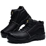 DRKA Water Resistant Steel Toe Work Boots for Men,6'' EH-Rated Safety Boots(19977-blk-47)