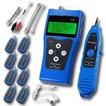 Mekarsoo 388 Multipurpose Network LAN Phone Audio Cable Tester with 8 Far-end Passive Test Jacks (Blue)