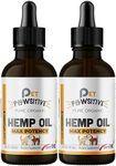 Pet Pawsitive - Hemp Oil for Dogs and Cats - Made in USA - Max Potency - Calming Aid - Separation Anxiety, Stress Relief - Omega 3, 6 & 9