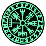 Glow in Dark Patch Vegvisir Viking Compass Norse Rune Morale Tactical Embroidered Applique Fastener Hook & Loop Emblem