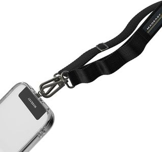 MAGEASY Crossbody Cell Phone Lanyard - Premium Strap Cell Phone Lanyard | 20mm Wide Universal Adjustable Phone Strap for iPhone, Samsung, and More | for Traveling, Hiking, Daily Use - Black