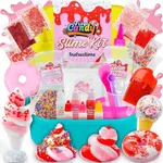 Bryte Froyo Candy Slime Kit, DIY Ice Cream Slime Kit for Kids to Make Your Own Strawberry Donuts, Frozen Pink Vanilla Yogurt and Popsicle Slime, Fun Sensory Birthday Gifts for Girls Ages 7-10 yrs