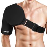 NEWGO Shoulder Ice Pack Rotator Cuff Cold Therapy, Flexible Shoulder Ice Cold Pack Compression Wrap for Injuries Pain Relief & Tendonitis, Recovery After Shoulder Surgery, Swelling (Black)