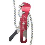 S.E.PEAK CE Certified Climbing Double Stop Descender Self-Braking Self Locking Rappelling Belay Devices for 10-12.5mm Rope for Rescue & Arborist/Anti-Panic, Hand Control, Red