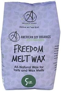 American Soy Organics Freedom Soy Wax Beads for Wax Melts Making - Natural Candle Making Supplies - Paraffin-Free, Beeswax-Free Candle Wax for Tarts, Tealights, Wax Melts and Cubes, 5 lbs