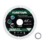 KURSTOL Diamond Metal Cutting Wheel - Diameter 4-1/2" (115mm) Vacuum Brazing Cut Off Wheel with a Reducer Washer 7/8"-5/8" Diamond Blade for Rebar Angle Iron Sheet Metal Stainless Steel Cutting