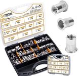 VIGRUE 304 Stainless Steel SAE & Metric Rivet Nuts Kit with Portable Case #8-32#10-24 1/4"-20 5/16"-18 3/8"-16 M3 M4 M5 M6 M8 M10 M12 356PCS Nutserts Rivnuts Assortment Kit