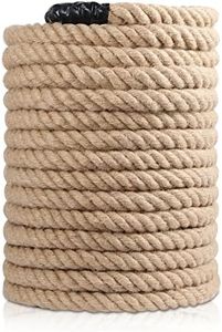 Roopeem Jute Rope (1 in x 50 ft) 100% Natural Thick Hemp Rope Twisted Jute Rope 50 Feet 1 Inch 4 Ply Manila Rope Cord for Crafts, Cat Tree, Home Decorative