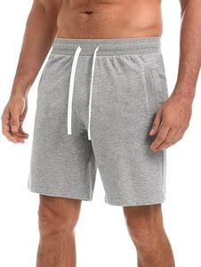 iClosam Pantalones Cortos Hombre Deporte de Ocio de 100% Algodón Holgados Shorts Deportivos Hombre Running con Cordón para Running, Fitness, Caminar