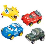 PLUSPOINT Transport Vehicle Set for Kids Baby Toy Cars Set for Toddlers Pull Back Push and Go Vehicles Friction Powered Cars,Early Toys and Birthday Gift for 1 2 3 Years Old Boys Girls (4PC)